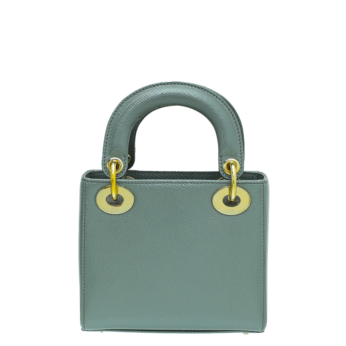 Christian Dior Metallic Grey Karung Chain Mini Lady Dior Bag Rovelle Bags