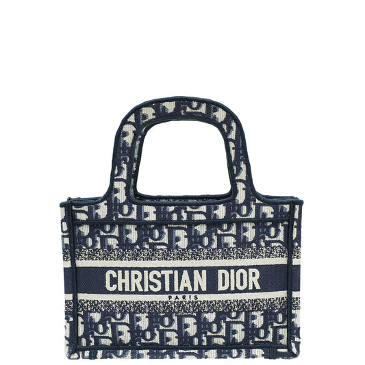 Christian Dior Blue Oblique Mini Book Tote Bag Rovelle Bags
