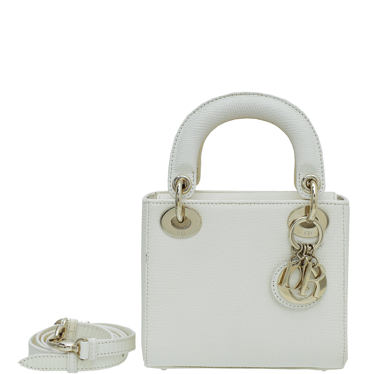 Christian Dior White Lizard Lady Dior Mini Bag Rovelle Bags