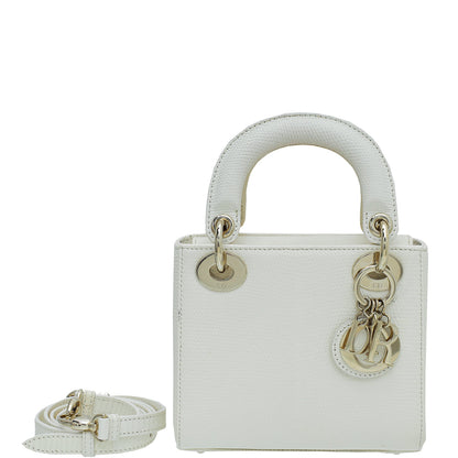 Christian Dior White Lizard Lady Dior Mini Bag Rovelle Bags
