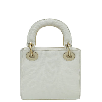 Christian Dior White Lizard Lady Dior Mini Bag Rovelle Bags