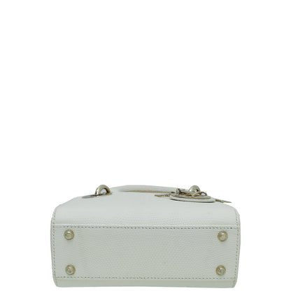 Christian Dior White Lizard Lady Dior Mini Bag Rovelle Bags