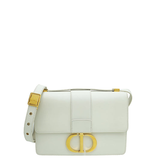 Christian Dior White 30 Montaigne Medium Shoulder Bag Rovelle Bags