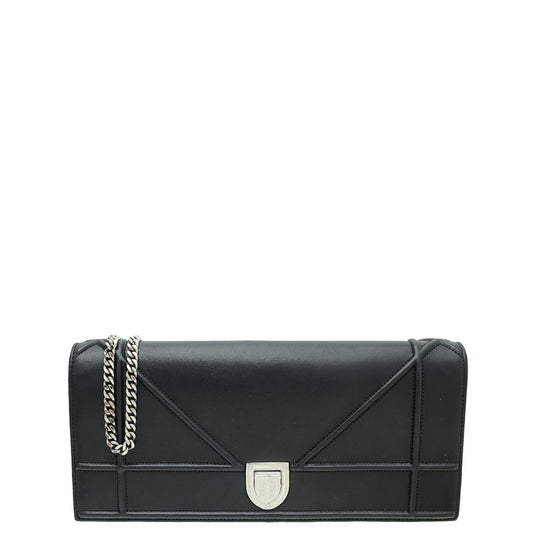 Christian Dior Black Diorama Clutch On Chain Rovelle Bags