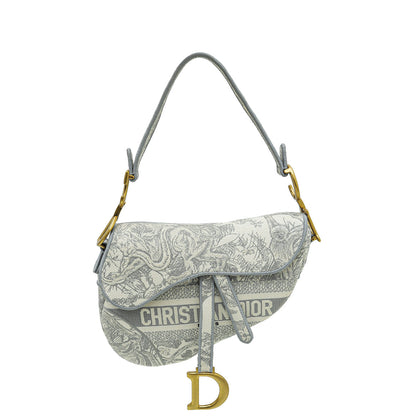 Dior Saddle Leather Crossbody Grey Rovelle Bags
