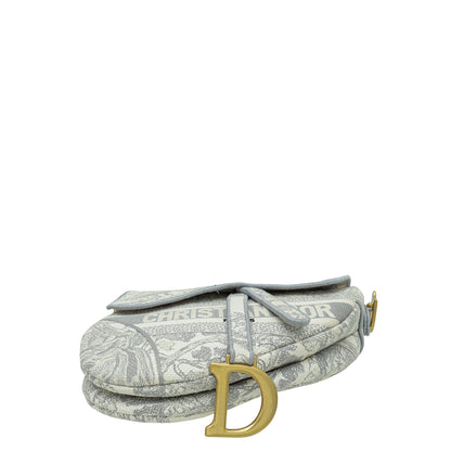 Dior Saddle Leather Crossbody Grey Rovelle Bags