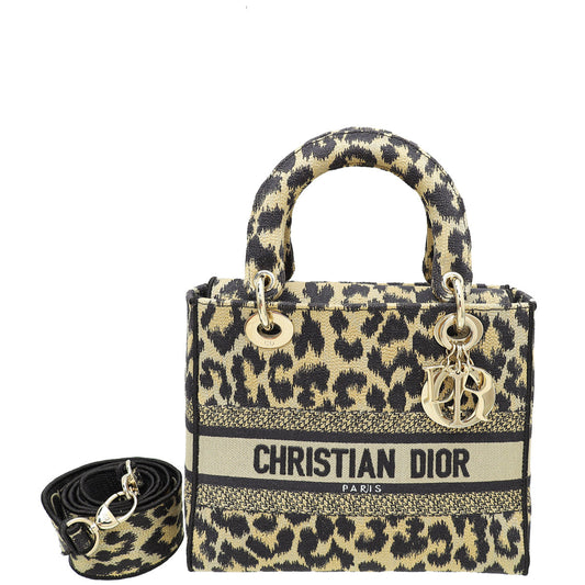 Christian Dior Beige Multicolor Mizza Embroidery Lady D-Lite Medium Bag Rovelle Bags