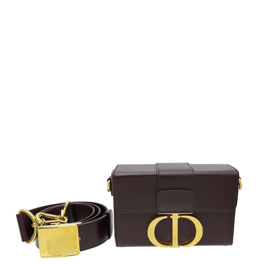 Christian Dior Burgundy 30 Montaigne Box Bag Rovelle Bags