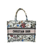 Christian Dior White Multicolor Book Tote Jardin Botanique Embroidery Medium Bag Rovelle Bags