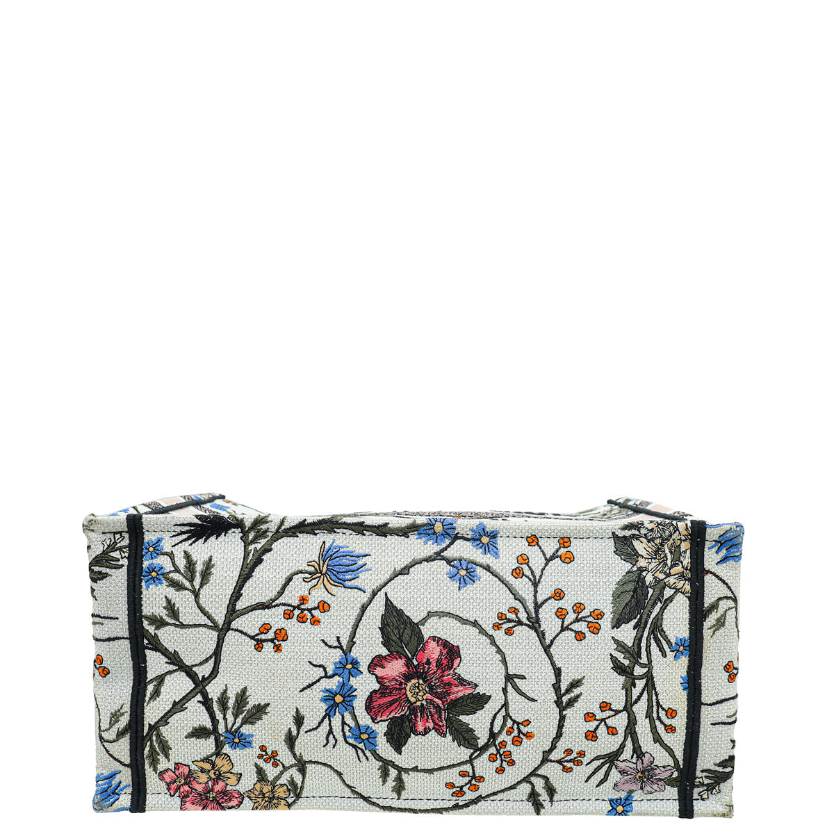 Christian Dior White Multicolor Book Tote Jardin Botanique Embroidery Medium Bag Rovelle Bags