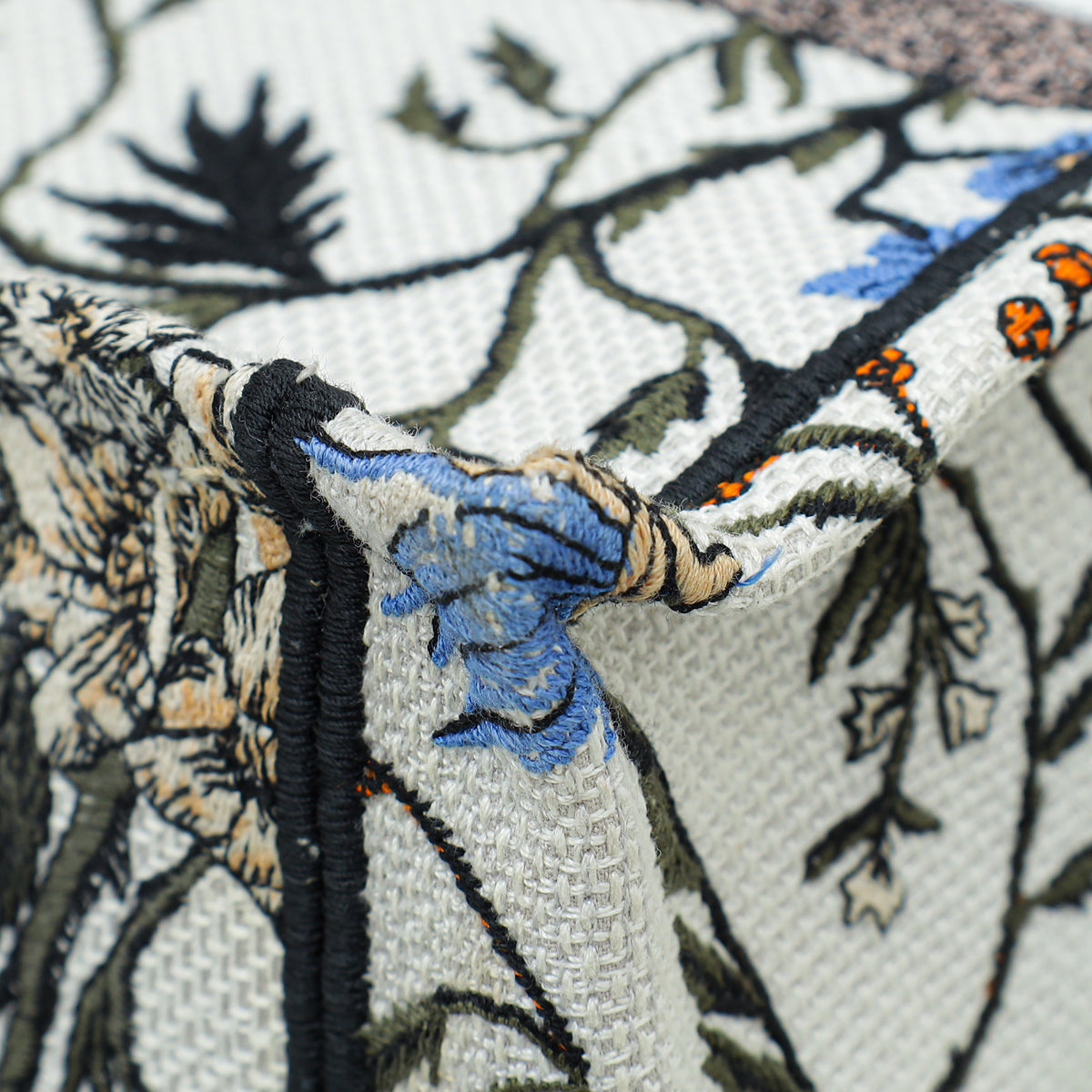 Christian Dior White Multicolor Book Tote Jardin Botanique Embroidery Medium Bag Rovelle Bags