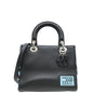 Christian Dior Black Multicolor Printed Logo Lady Dior Medium Bag Rovelle Bags