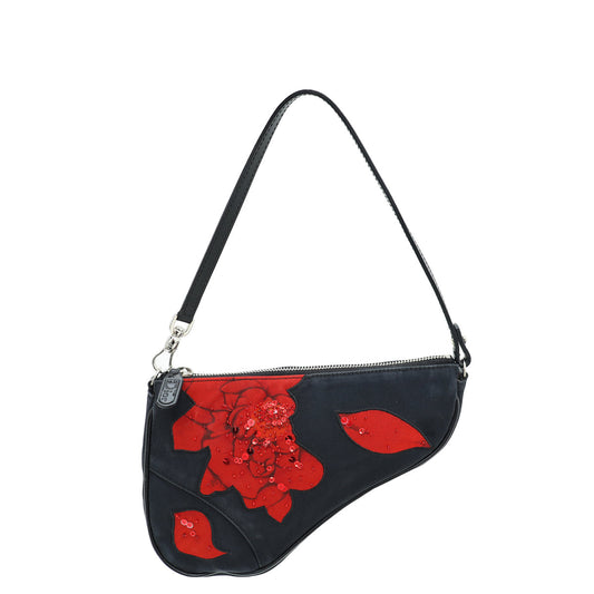 Christian Dior Bicolor Ltd Ed Flower Sequins Saddle Bag Rovelle Bags