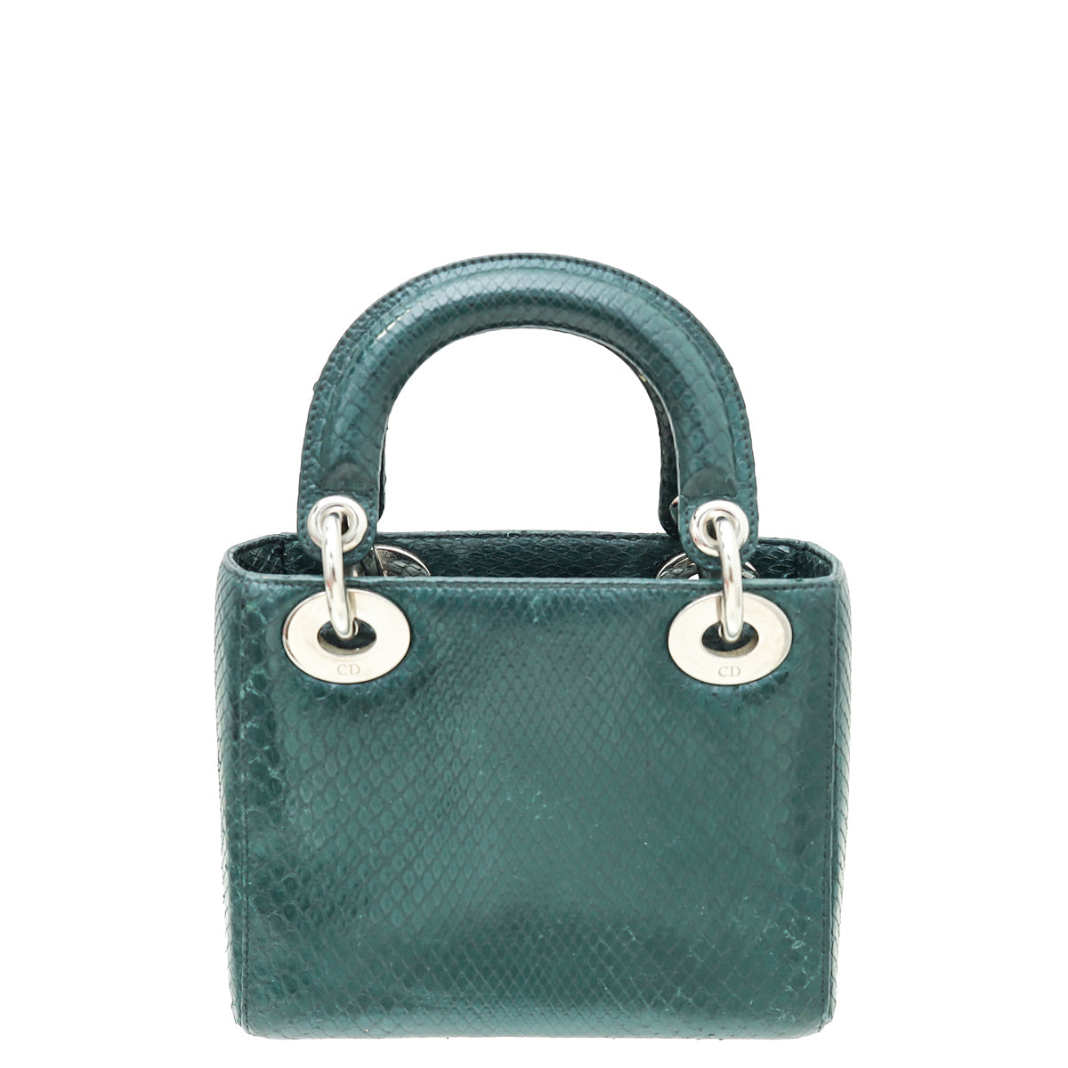 Christian Dior Dark Green Python Chain Mini Lady Dior Bag Rovelle Bags