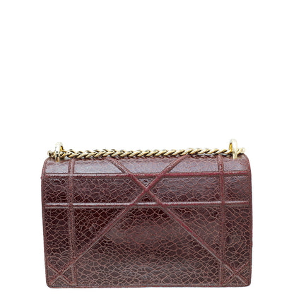 Christian Dior Burgundy Diorama Ceramic Effect Medium Bag Rovelle Bags