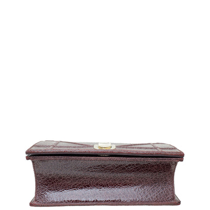 Christian Dior Burgundy Diorama Ceramic Effect Medium Bag Rovelle Bags