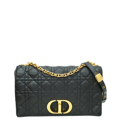Christian Dior Black Supple Cannage Caro Large Flap Bag Rovelle Bags