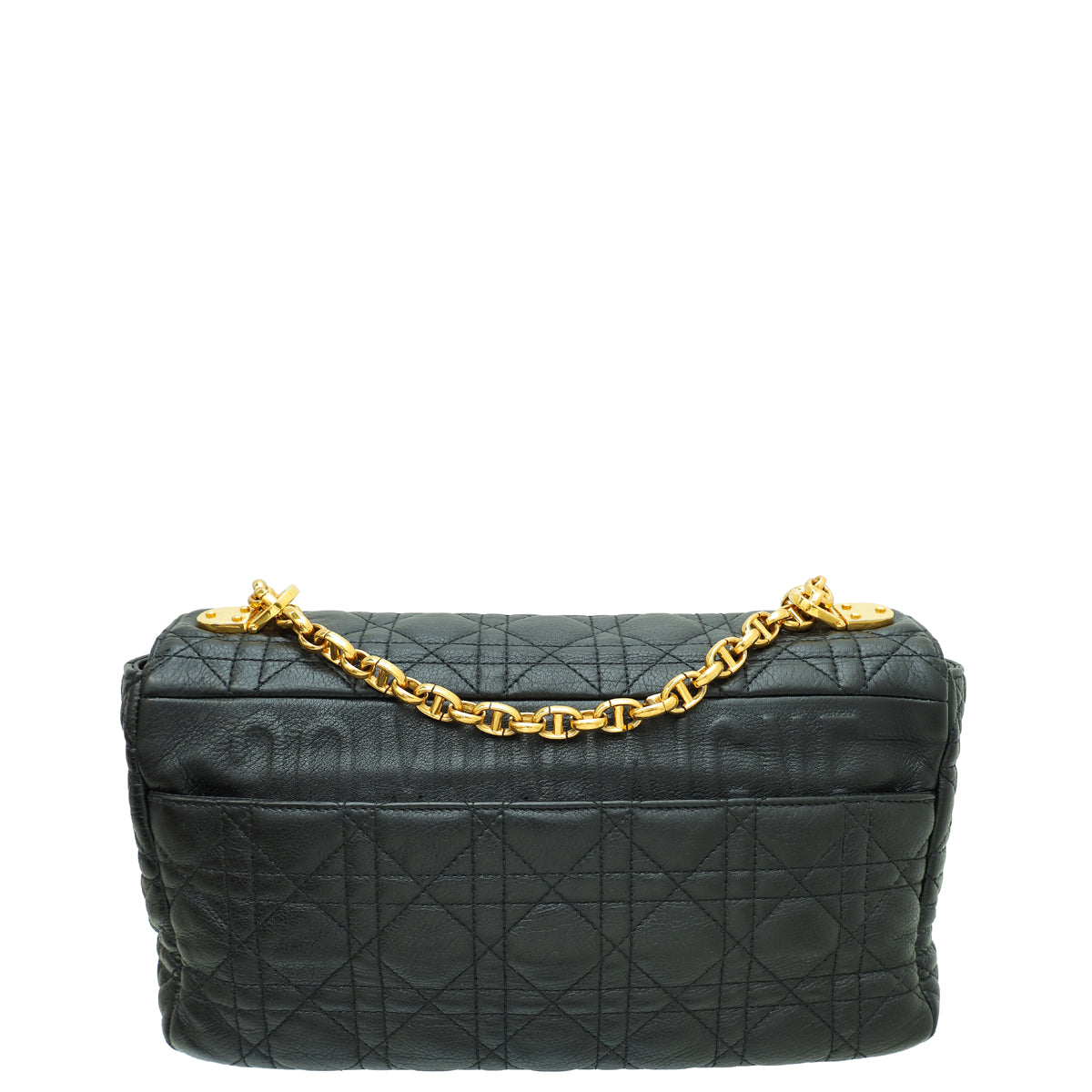 Christian Dior Black Supple Cannage Caro Large Flap Bag Rovelle Bags
