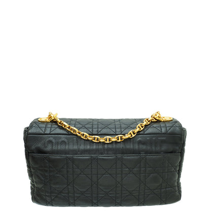 Christian Dior Black Supple Cannage Caro Large Flap Bag Rovelle Bags