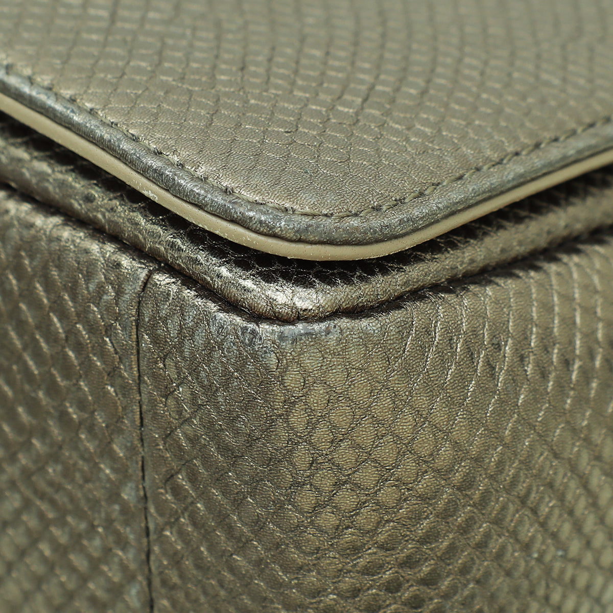 Christian Dior Metallic Olive Green Karung Small Caro Bag Rovelle Bags