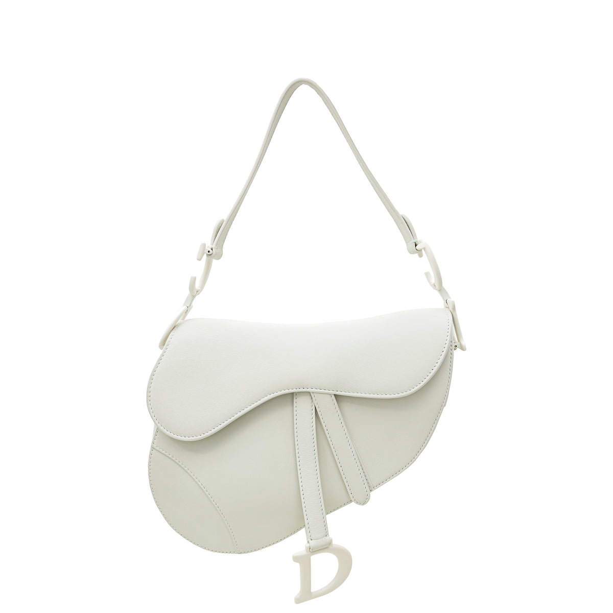 Christian Dior White Saddle Ultra Matte Medium Bag Rovelle Bags