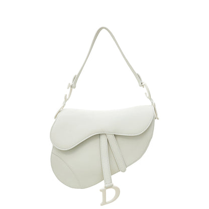 Christian Dior White Saddle Ultra Matte Medium Bag Rovelle Bags