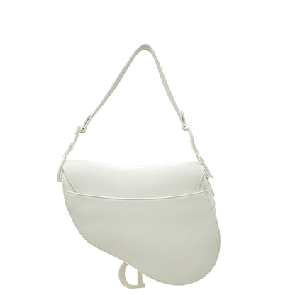 Christian Dior White Saddle Ultra Matte Medium Bag Rovelle Bags