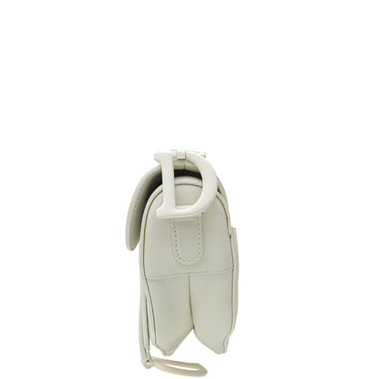 Christian Dior White Saddle Ultra Matte Medium Bag Rovelle Bags