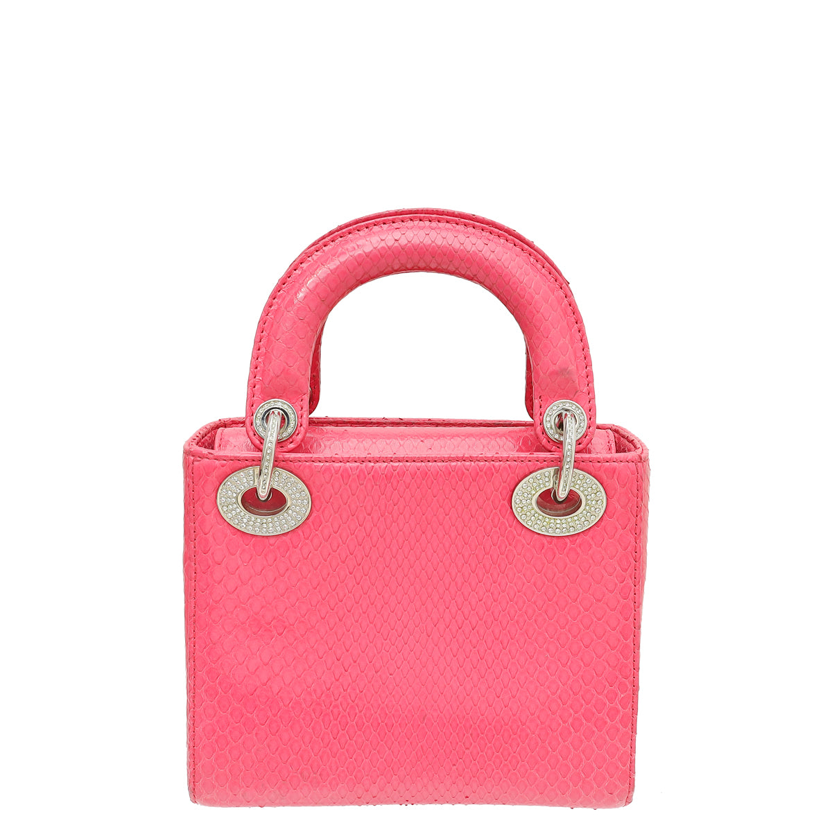 Christian Dior Pink Python Swarovski Crystal Lady Dior Mini Bag Rovelle Bags