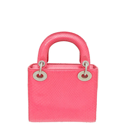 Christian Dior Pink Python Swarovski Crystal Lady Dior Mini Bag Rovelle Bags