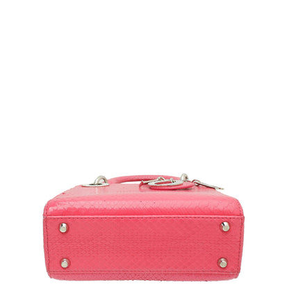 Christian Dior Pink Python Swarovski Crystal Lady Dior Mini Bag Rovelle Bags