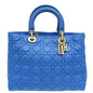 Christian Dior Royal Blue Cannage Supple Lady Dior Large Bag Rovelle Bags