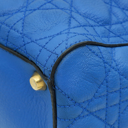 Christian Dior Royal Blue Cannage Supple Lady Dior Large Bag Rovelle Bags