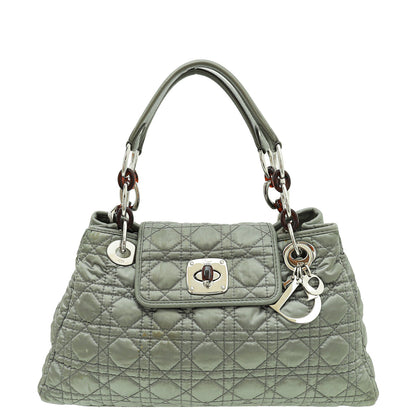 Christian Dior Grey Satin Charming Lock Medium Tote Bag Rovelle Bags