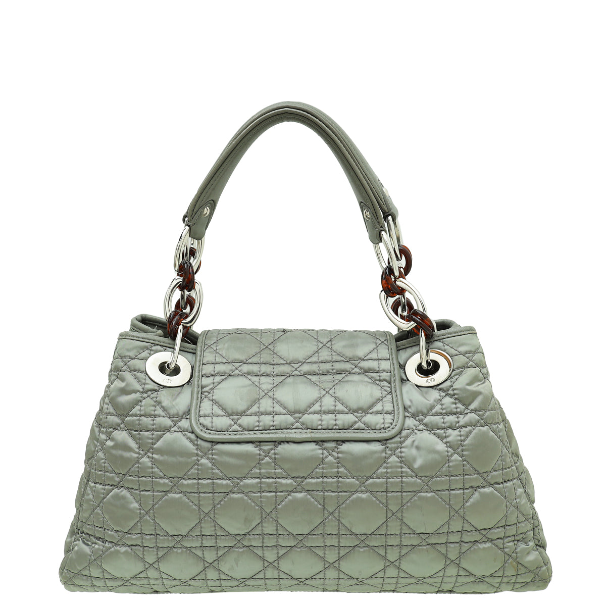 Christian Dior Grey Satin Charming Lock Medium Tote Bag Rovelle Bags