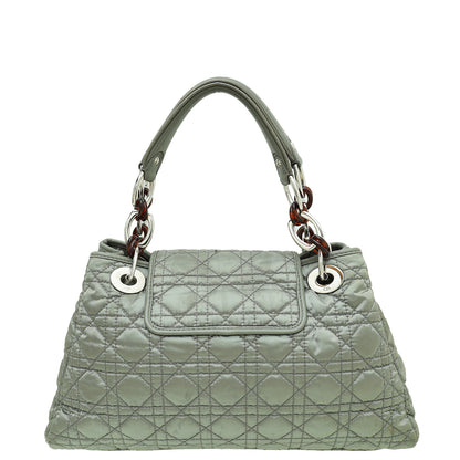Christian Dior Grey Satin Charming Lock Medium Tote Bag Rovelle Bags