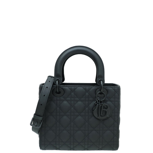 Christian Dior So Black Lady Dior Ultra Matte Medium Bag Rovelle Bags