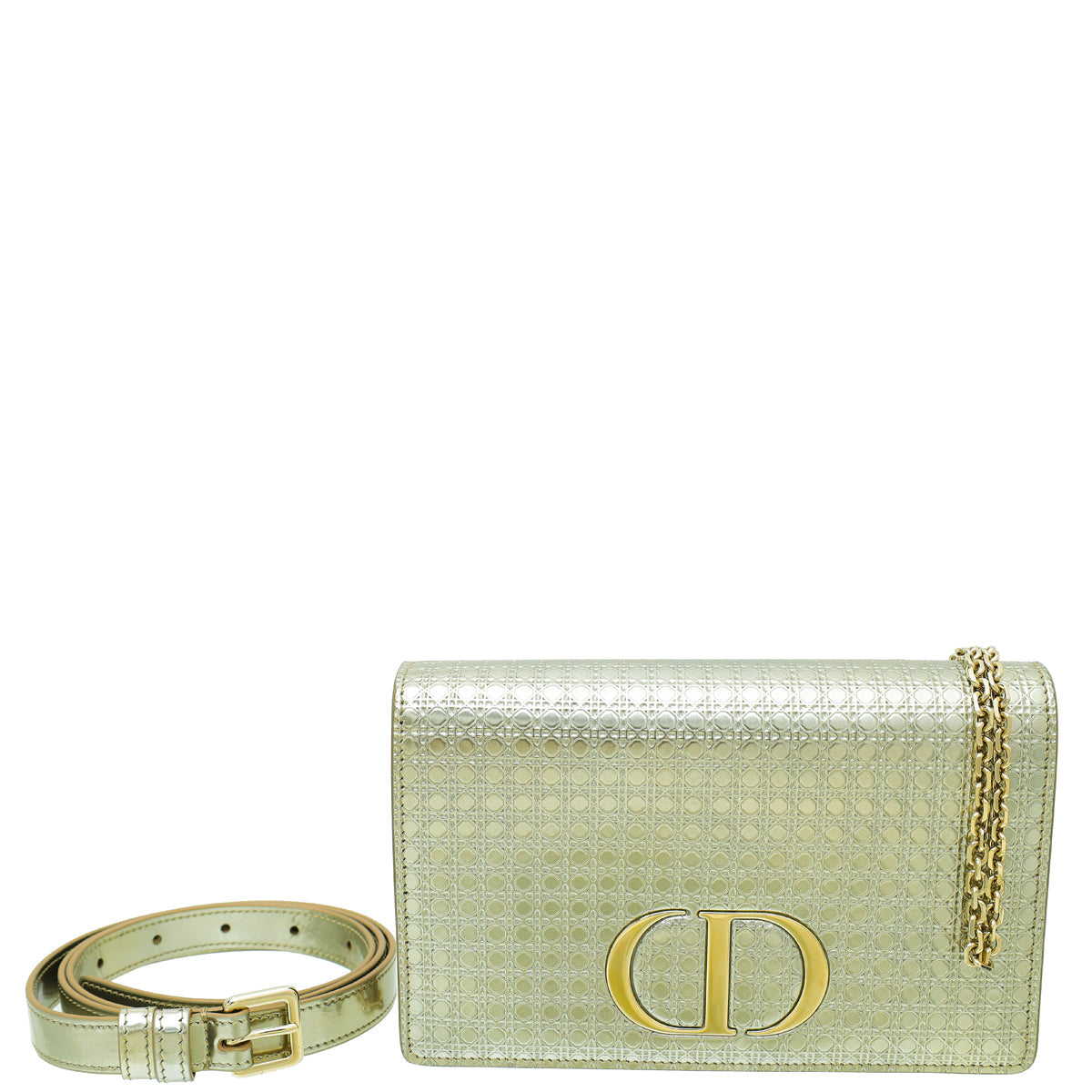 Christian Dior Champagne 30 Montaigne Micro Cannage 2 In 1 Pouch Rovelle Bags