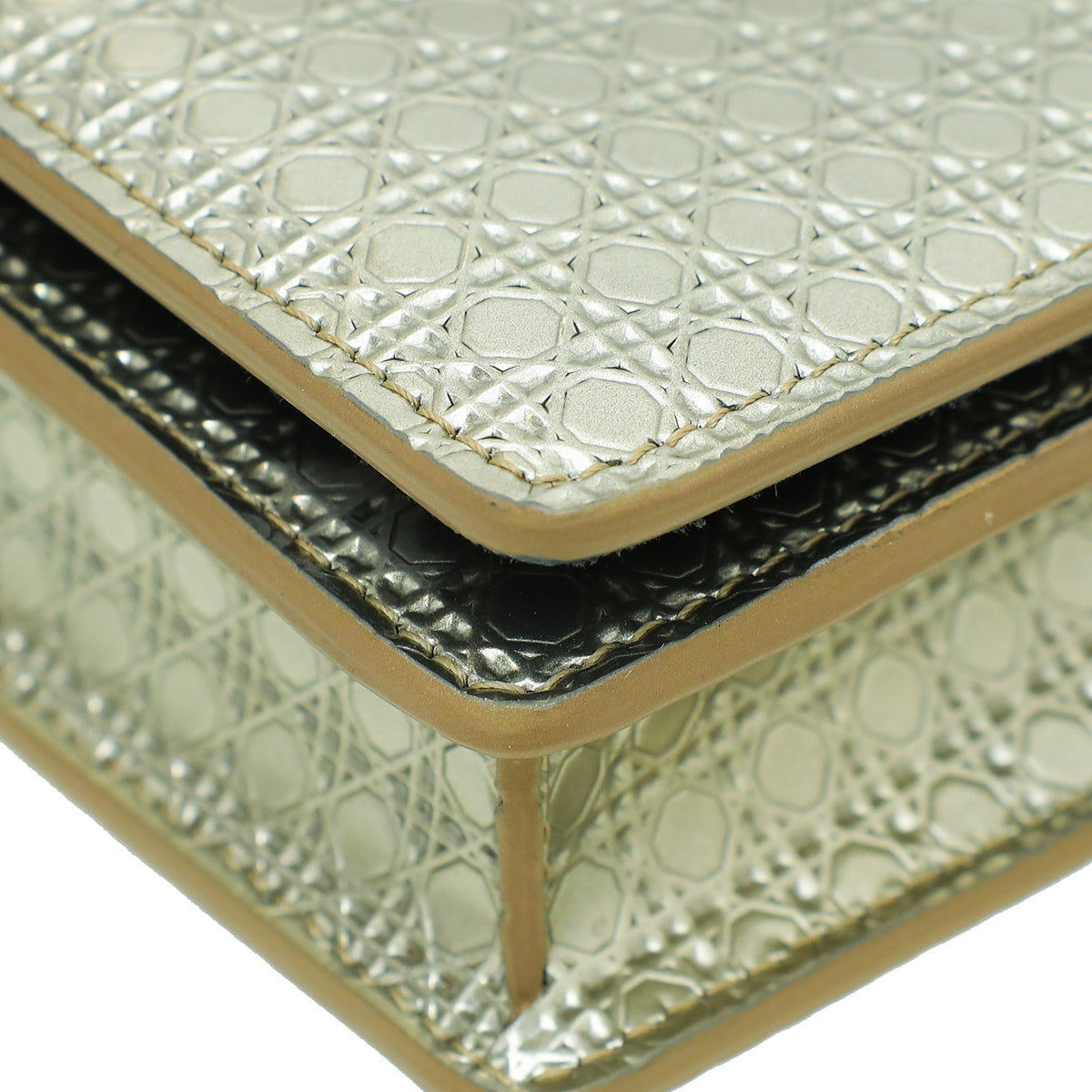 Christian Dior Champagne 30 Montaigne Micro Cannage 2 In 1 Pouch Rovelle Bags