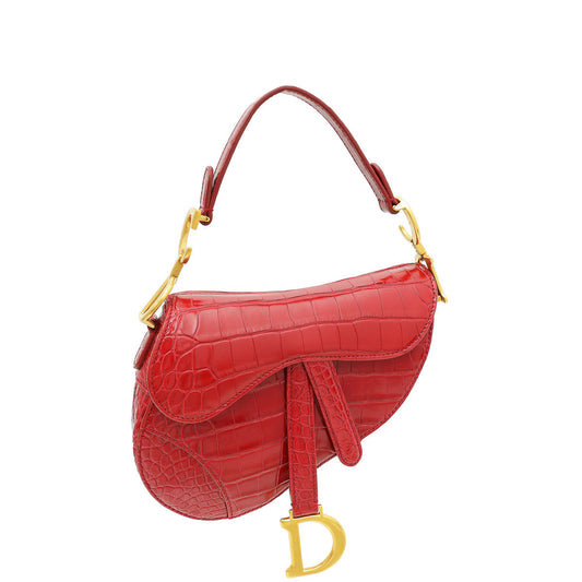 Christian Dior Dark Red Saddle Mini Bag Rovelle Bags