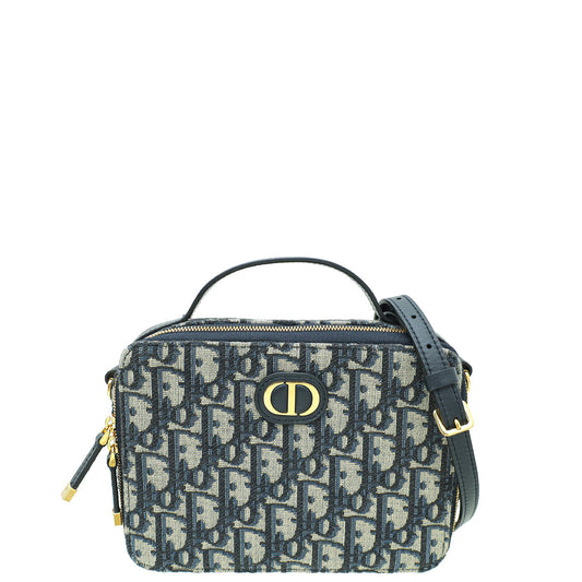 Christian Dior Navy Blue Oblique 30 Montaigne Box Bag Rovelle Bags