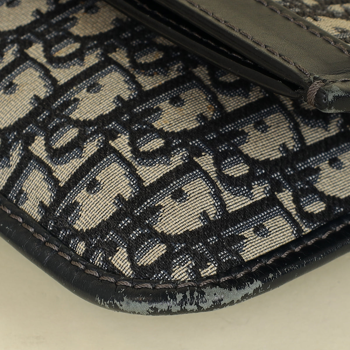 Christian Dior Navy Blue Oblique Fold Over Clutch Rovelle Bags