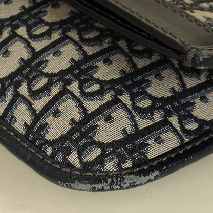 Christian Dior Navy Blue Oblique Fold Over Clutch Rovelle Bags