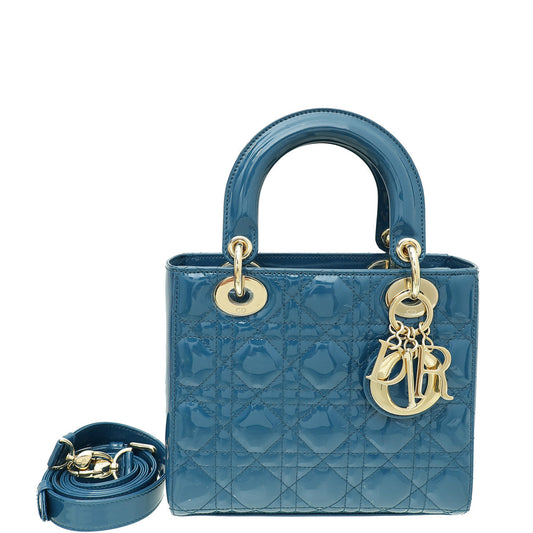 Christian Dior Yale Blue Lady Dior Small Bag Rovelle Bags