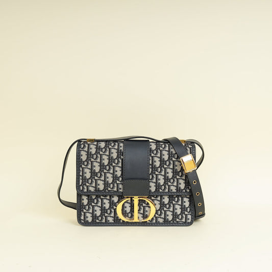 Christian Dior Blue Oblique 30 Montaigne Flap Shoulder Bag Rovelle Bags