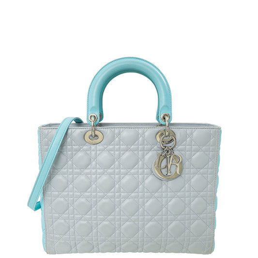 Christian Dior Bicolor Lady Dior Large Bag Rovelle Bags