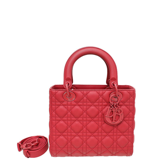 Christian Dior Dark Cherry Ultra Matte Lady Dior Medium Bag Rovelle Bags