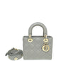 Dior Lady Dior Leather Handbag Grey Rovelle Bags