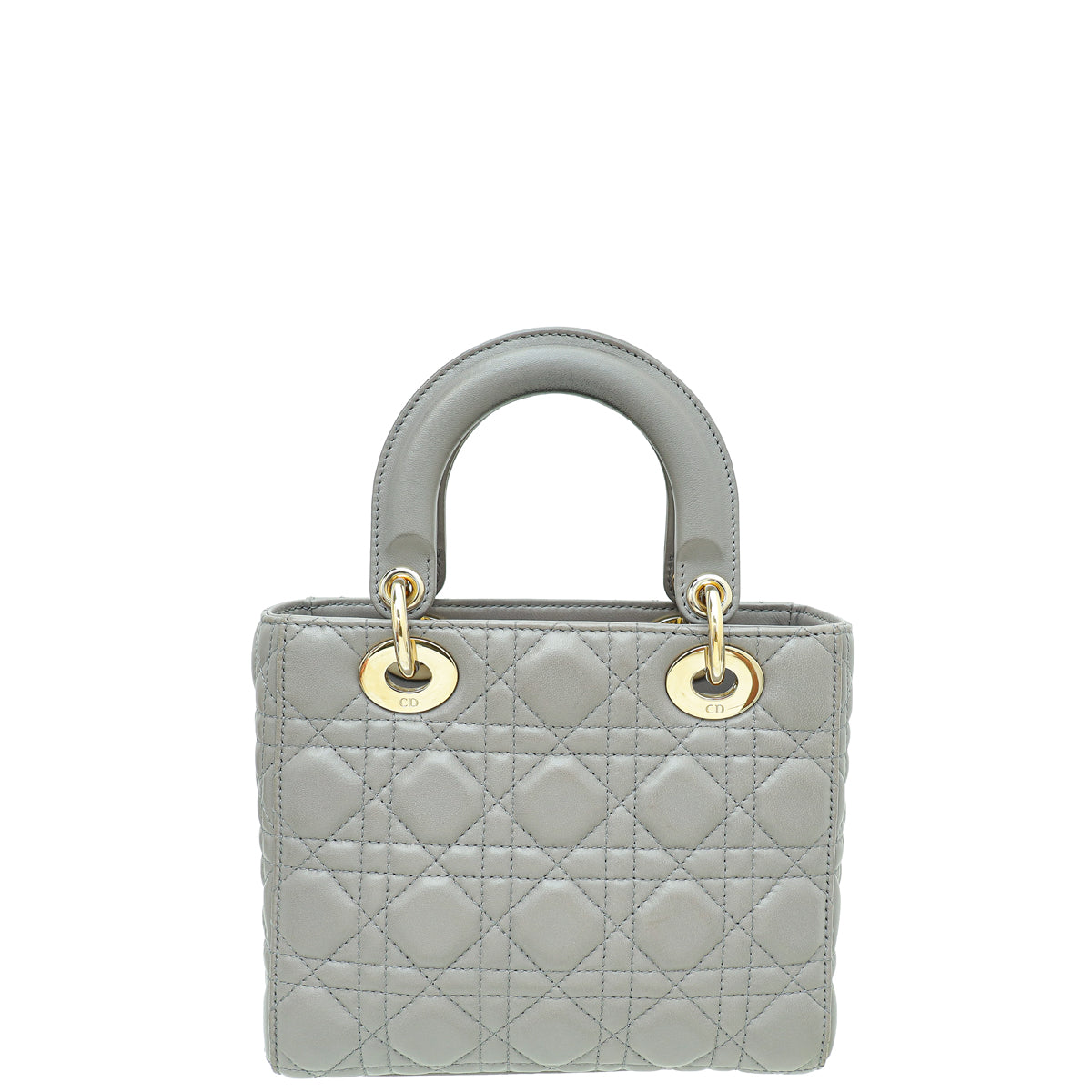 Dior Lady Dior Leather Handbag Grey Rovelle Bags