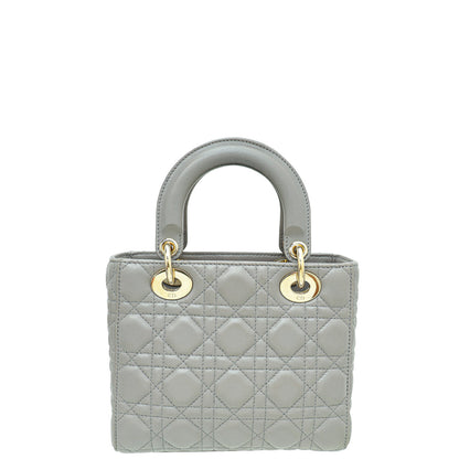 Dior Lady Dior Leather Handbag Grey Rovelle Bags
